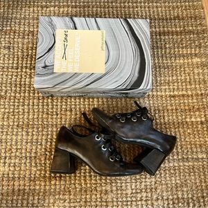 Jeffrey Campbell Franci Leather Block Heel Lace/Tie